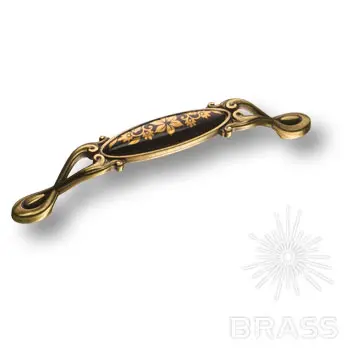 Ручки Brass Классика 15.090.128.po25b.12 ручка мебельная классика, цветочный орнамент, античная бронза