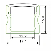 Профиль для светодиодных лент профиль alp004 2.0м накладной для led-ленты с рассеивателем, алюминий